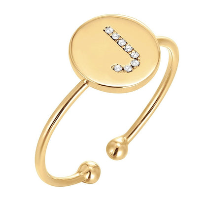 Anel Ajustável com Inicial "Gold Shine"
