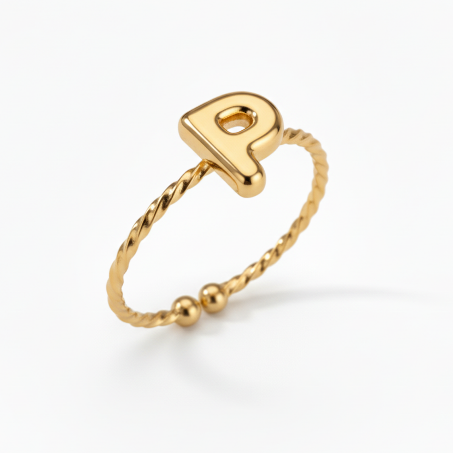 Anel Ajustável com Inicial "Minimalista"