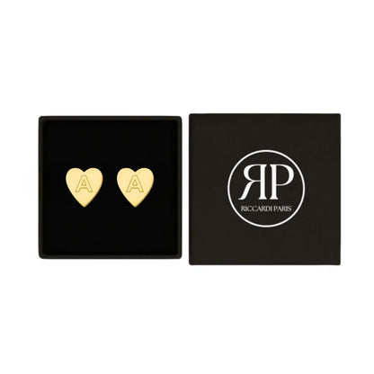 Brincos Initial "Chic Heart"