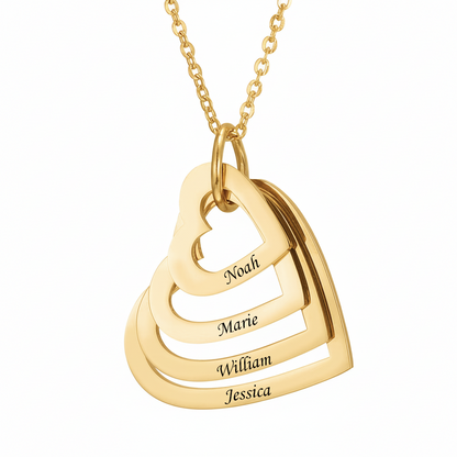 Colar com Nome "Nested Hearts"