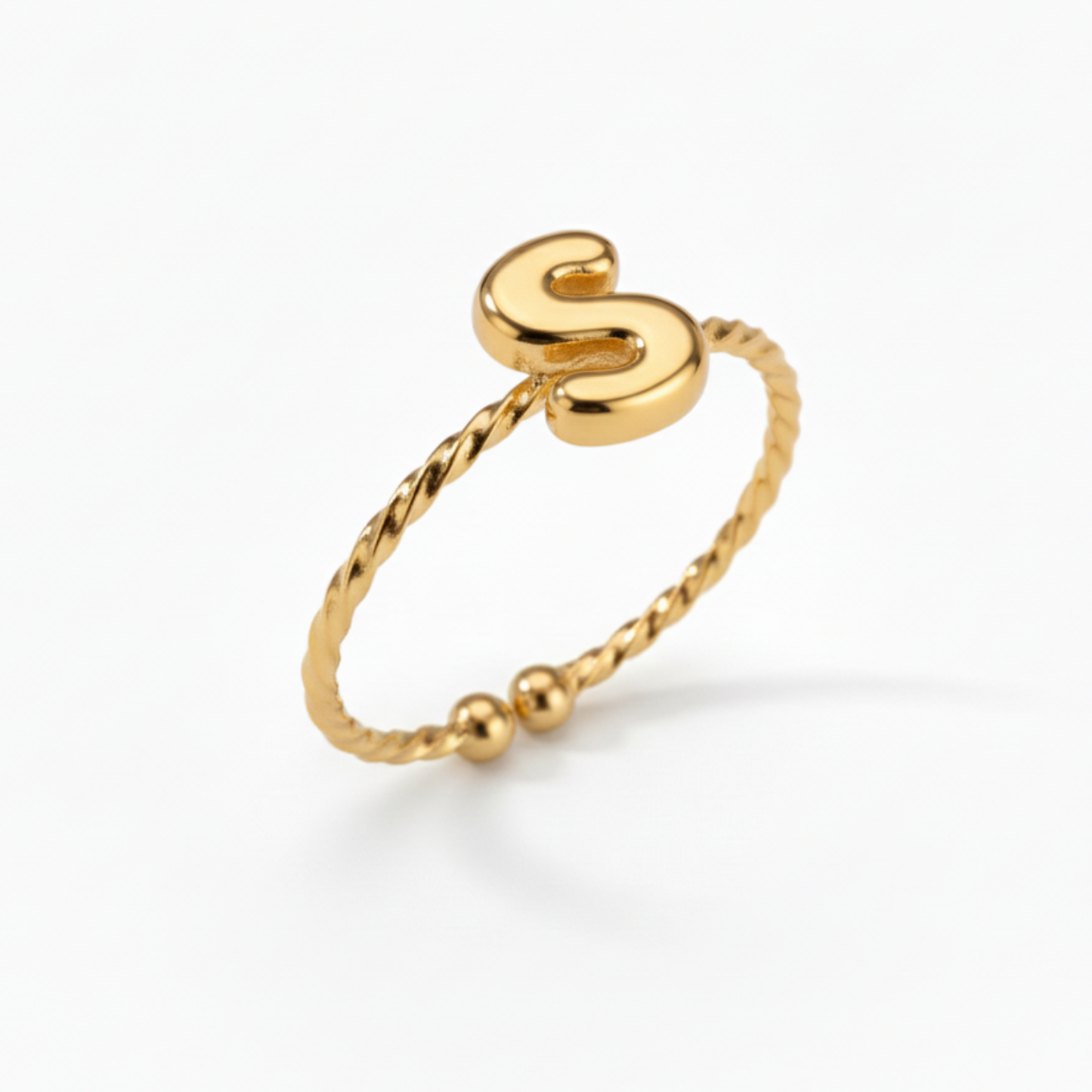 Anel Ajustável com Inicial "Minimalista"