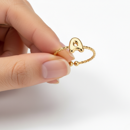 Anel Ajustável com Inicial "Minimalista"