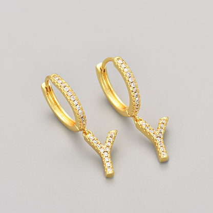 Brincos Initial "Crystal"