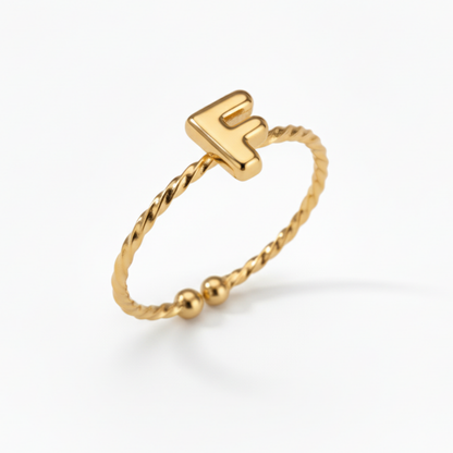 Anel Ajustável com Inicial "Minimalista"