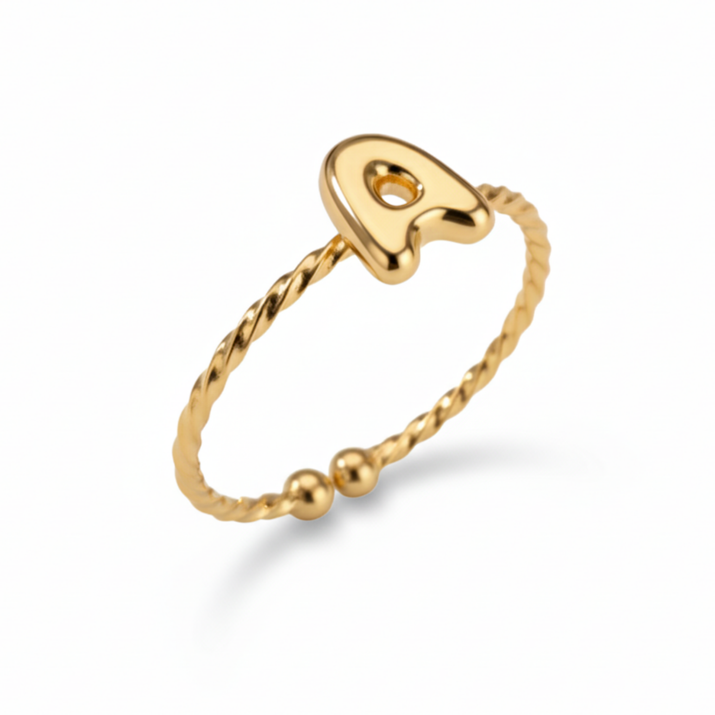 Anel Ajustável com Inicial "Minimalista"