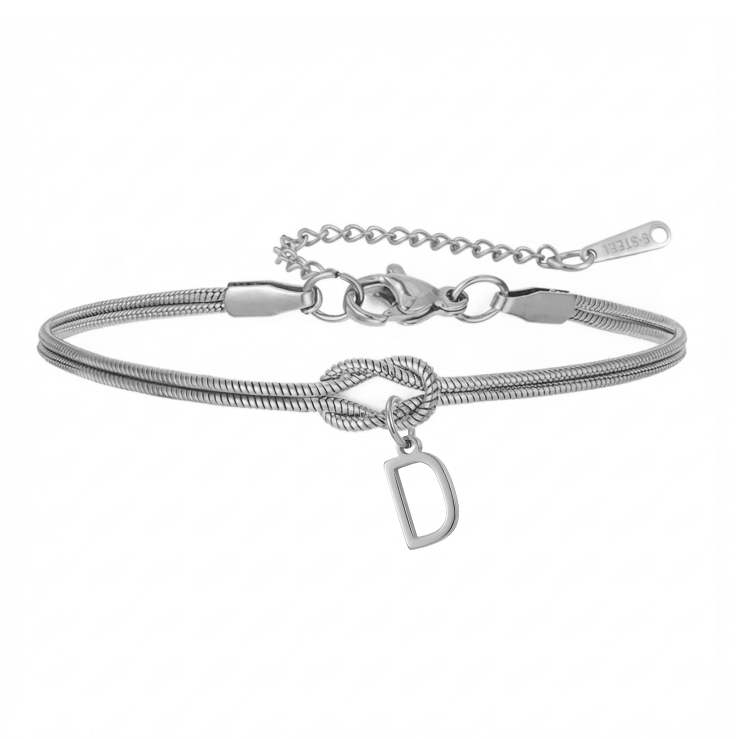 Pulseira de Dupla Inicial "Knot"