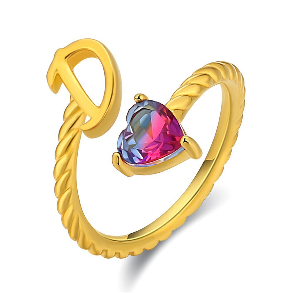 Anel Ajustável com Inicial "Cauda de Sereia"