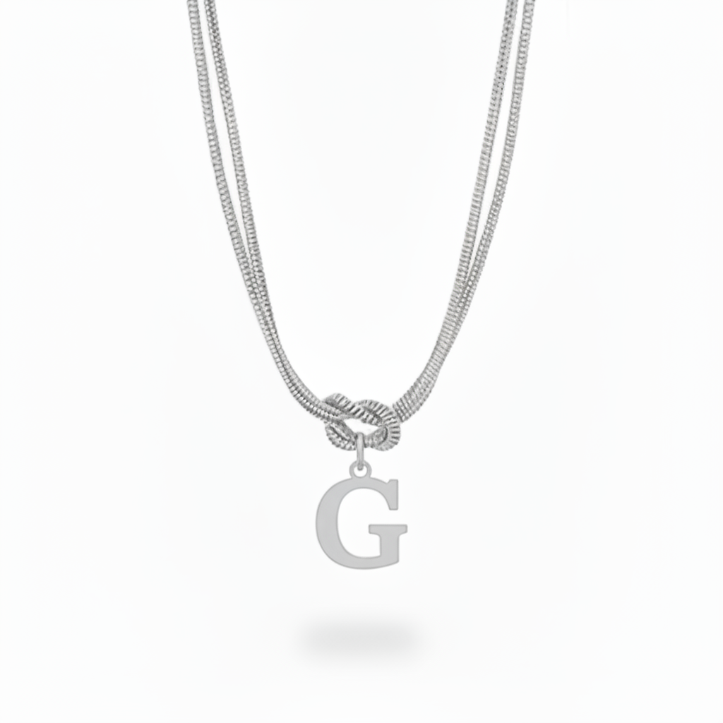 Colar Inicial "Alphabet Knot"