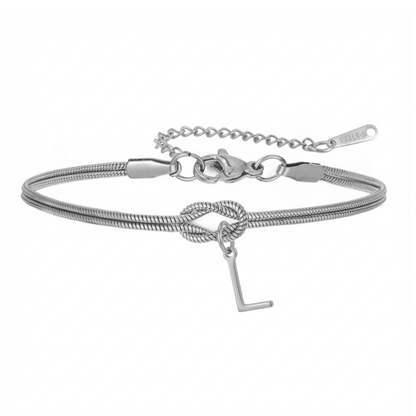 Pulseira de Dupla Inicial "Knot"