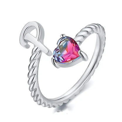 Anel Ajustável com Inicial "Cauda de Sereia"