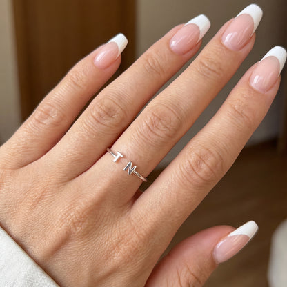 Anel Ajustável com Inicial "Duplo Monograma"