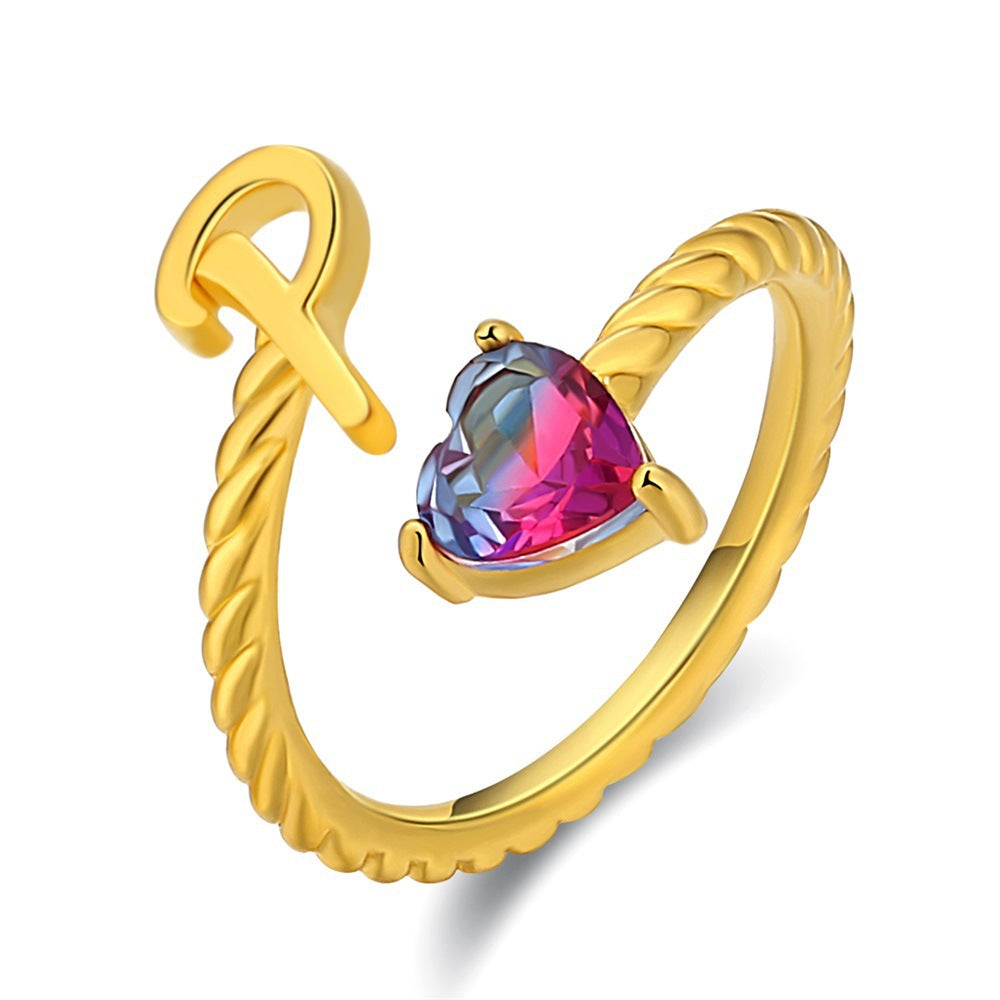 Anel Ajustável com Inicial "Cauda de Sereia"