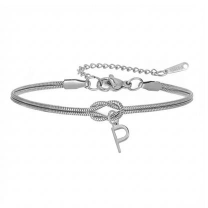 Pulseira de Dupla Inicial "Knot"