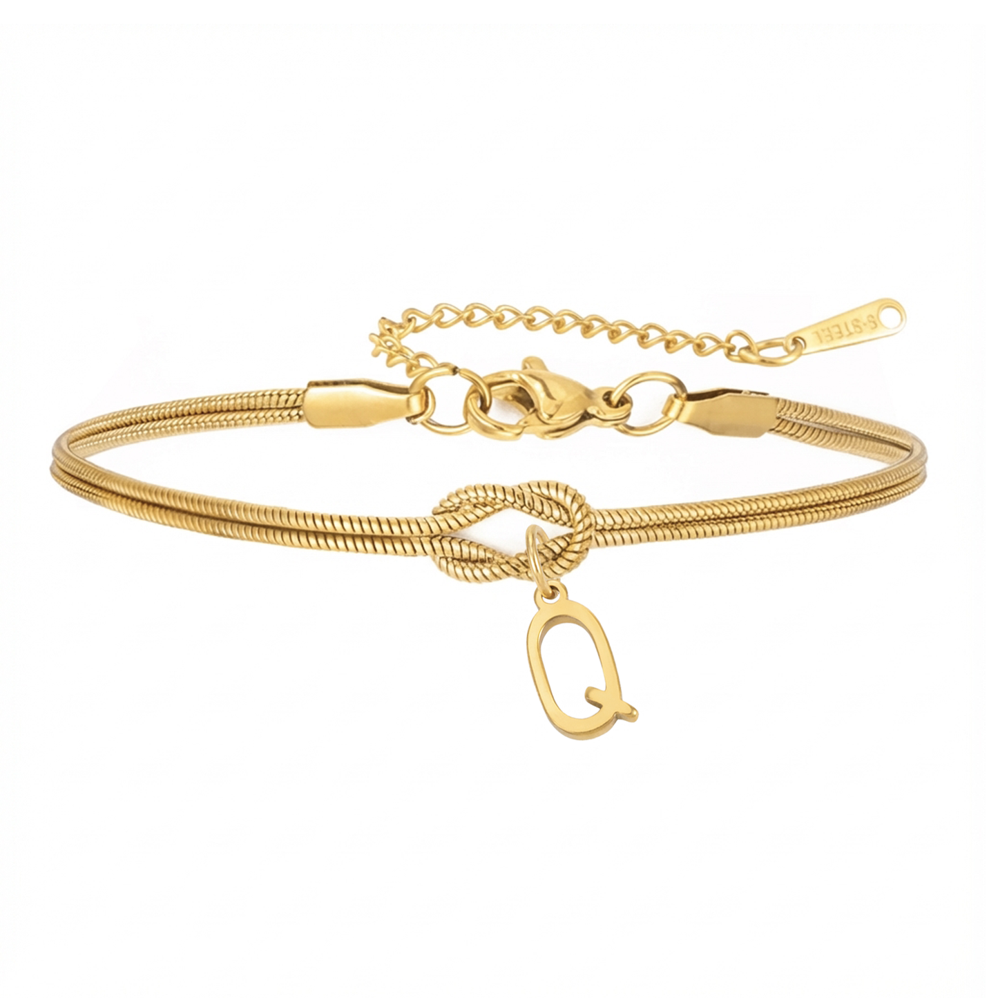 Pulseira de Dupla Inicial "Knot"