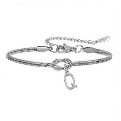 Pulseira de Dupla Inicial "Knot"