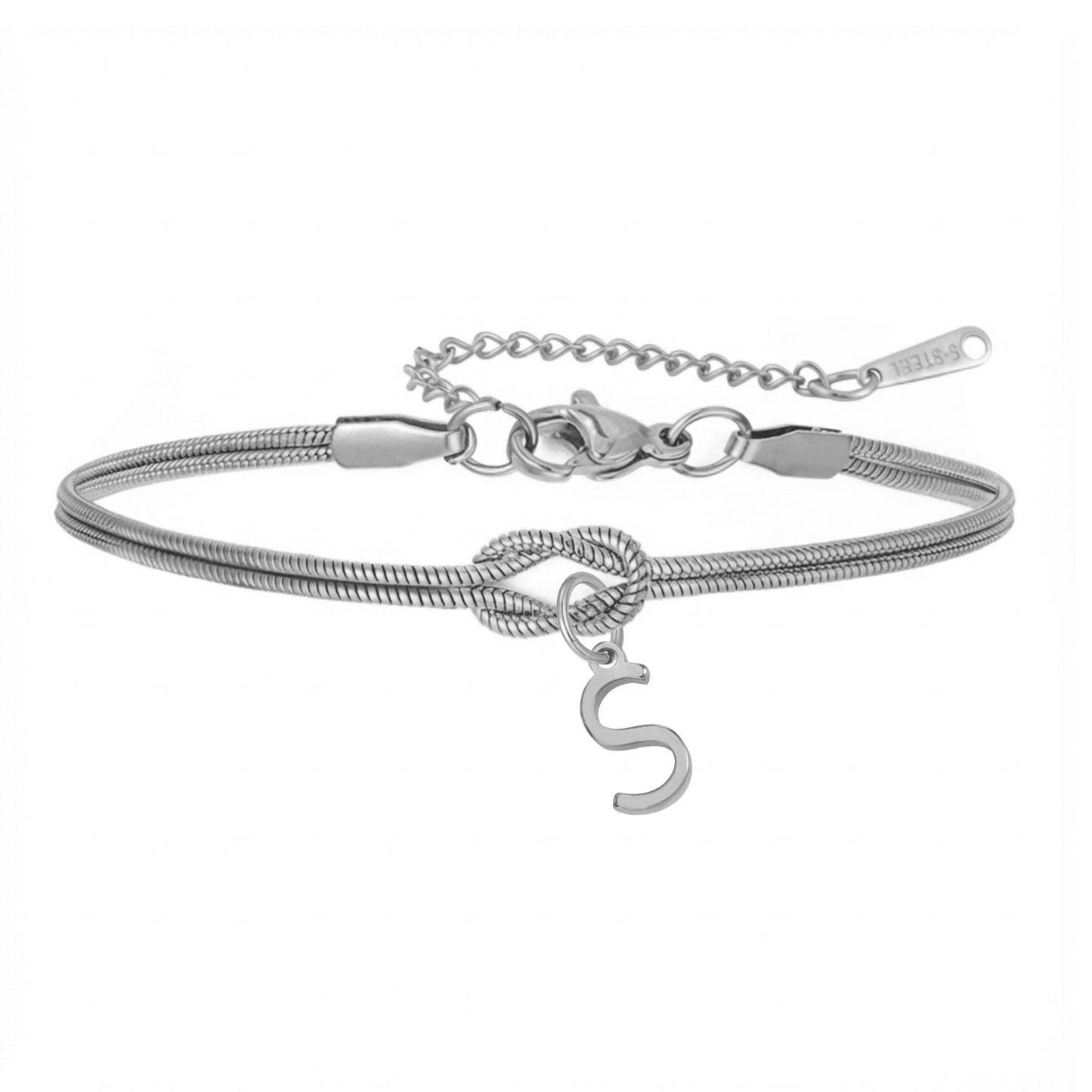 Pulseira de Dupla Inicial "Knot"