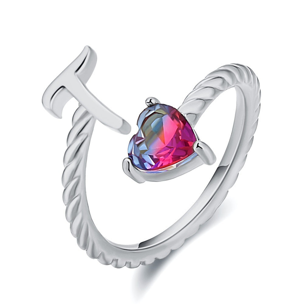 Anel Ajustável com Inicial "Cauda de Sereia"