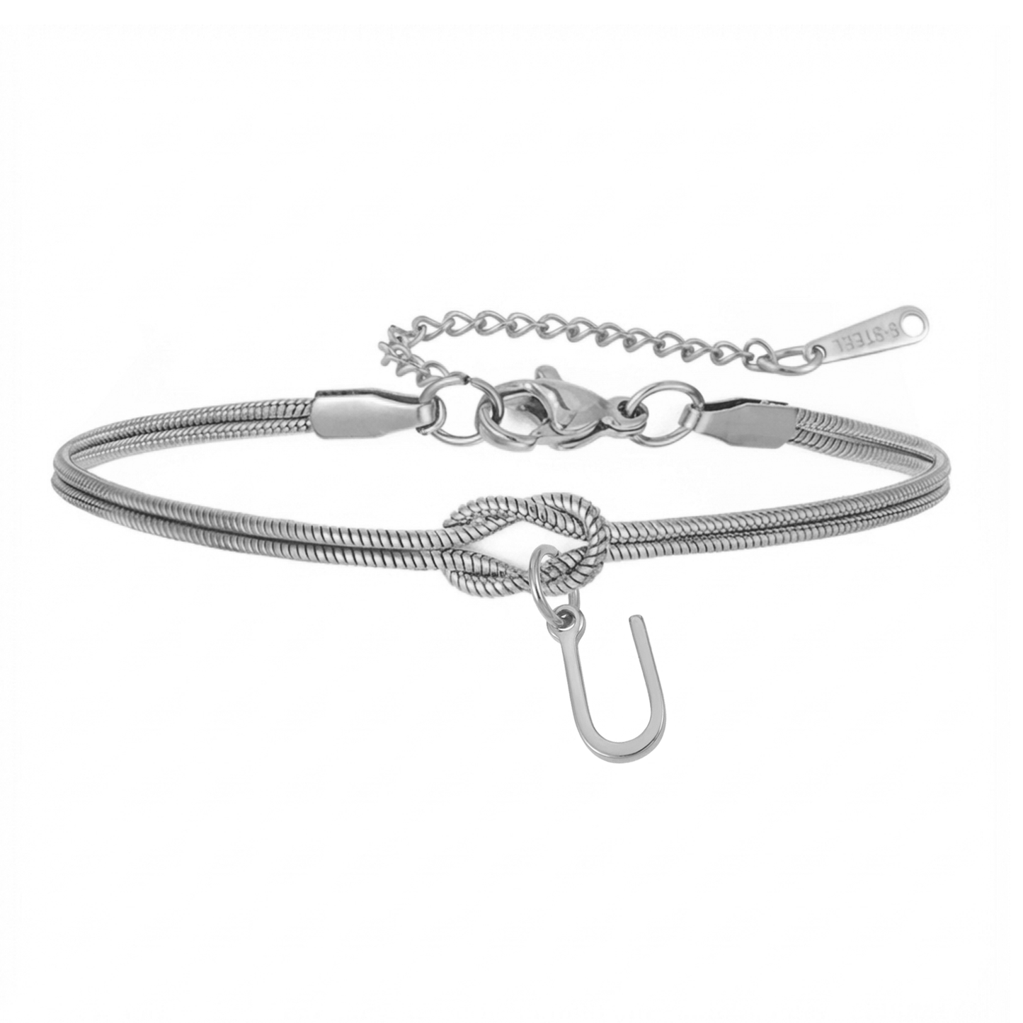 Pulseira de Dupla Inicial "Knot"
