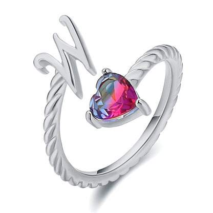 Anel Ajustável com Inicial "Cauda de Sereia"