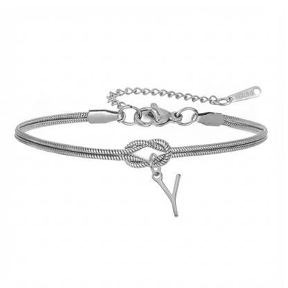 Pulseira de Dupla Inicial "Knot"