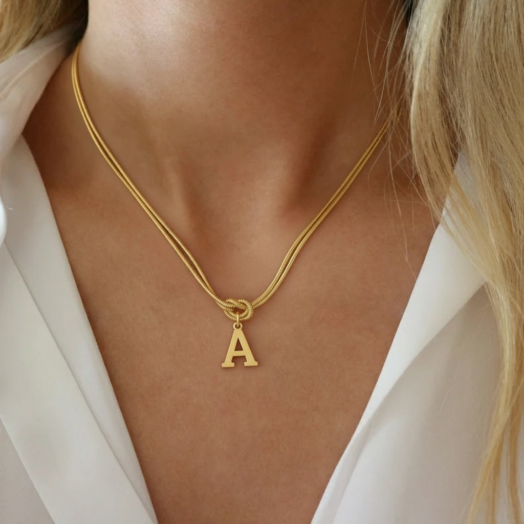 Colar Inicial "Alphabet Knot"
