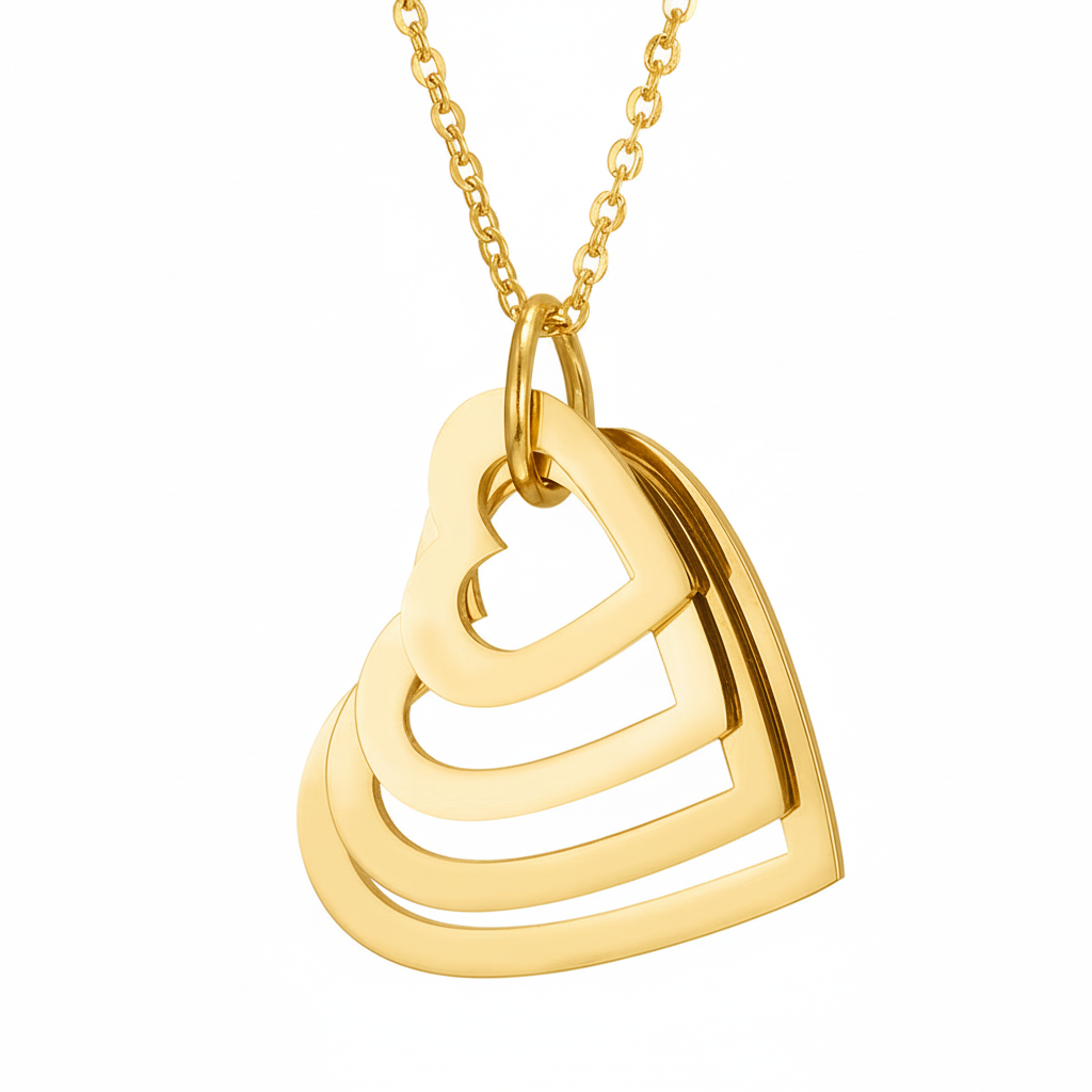 Colar com Nome "Nested Hearts"