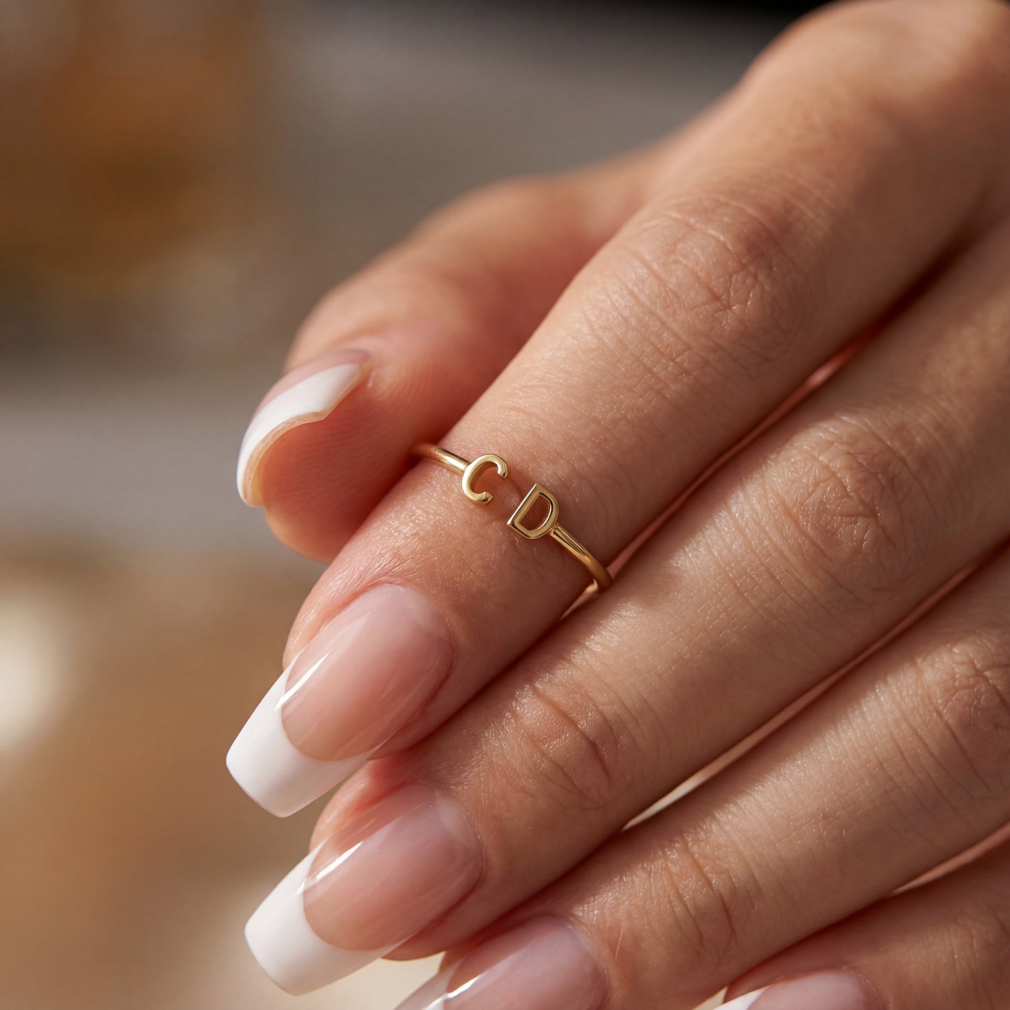 Anel Ajustável com Inicial "Duplo Monograma"