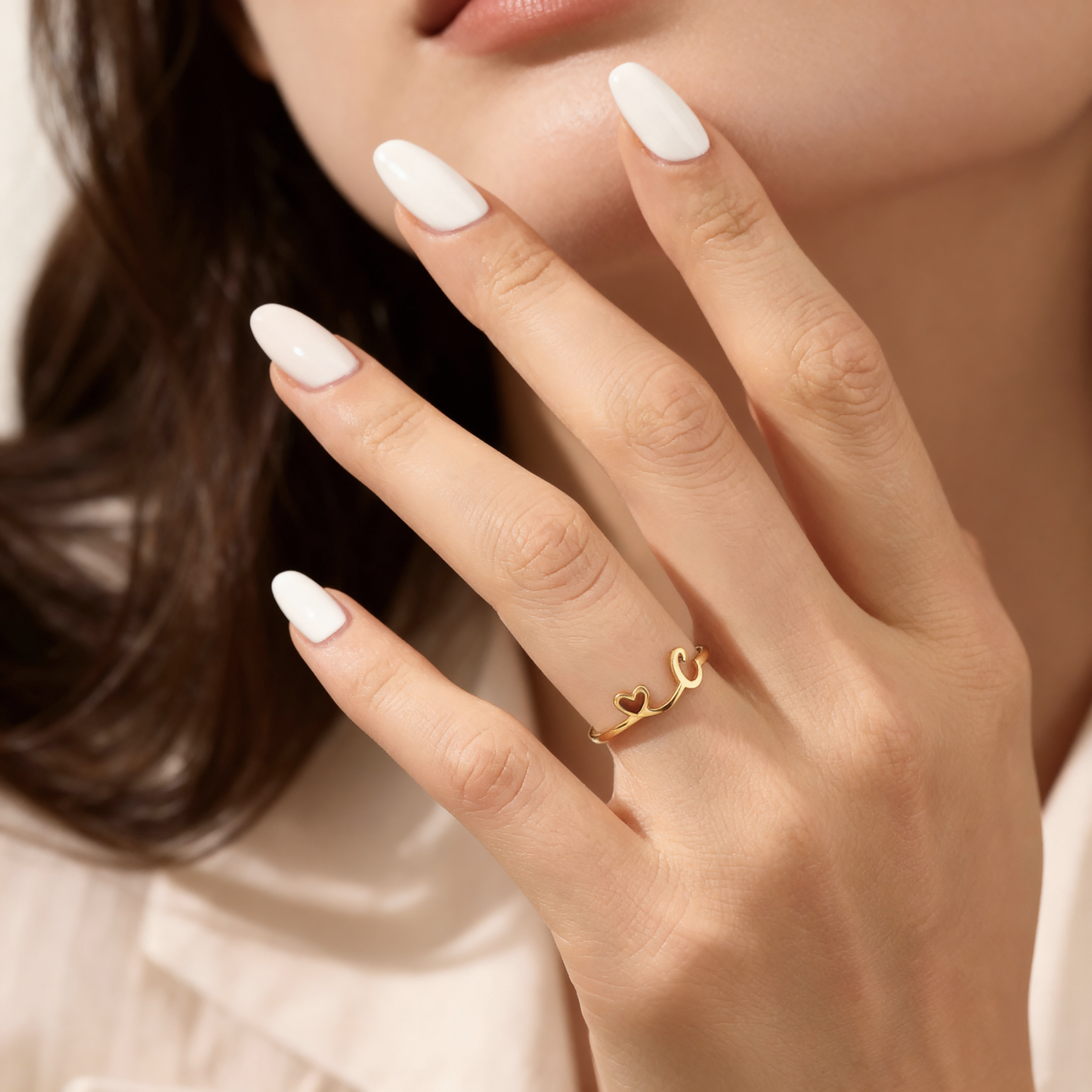 Anel Ajustável com Inicial "Pretty"